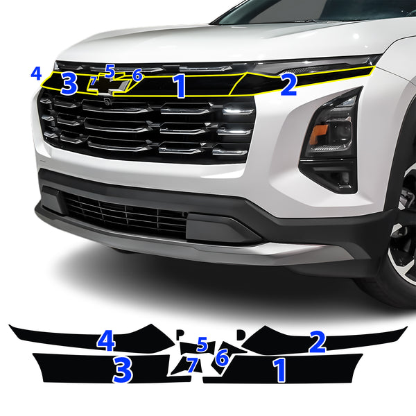 Fits Chevrolet Equinox 2025-2027 Vinyl Chrome Delete Grille Blackout Decal Stickers Overlay Film - Bogar Tech Designs