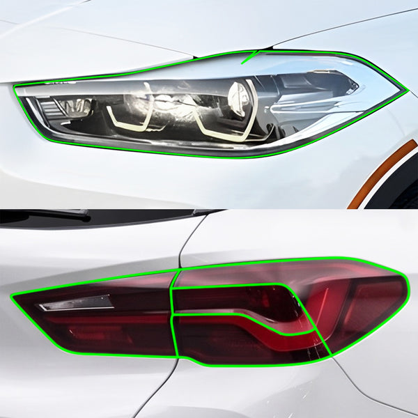 Fits BMW X2 2018-2023 Full Headlight Taillight Precut Smoked PPF Tint Kit Film Overlay  - Bogar Tech Designs