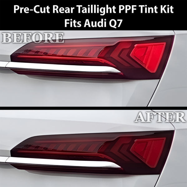 Fits Audi Q7 2020-2024 Full Headlight Taillight Precut Smoked PPF Tint Kit Film Overlay  - Bogar Tech Designs