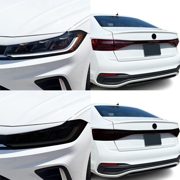 Volkswagen Jetta 2025–2026 Dark Smoke Headlight & Taillight Tint Kit – Precut Vinyl Lens Overlays