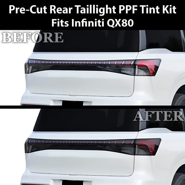 Fits Infiniti QX80 2025-2027 Full Headlight Taillight Precut Smoked PPF Tint Kit Film Overlay  - Bogar Tech Designs