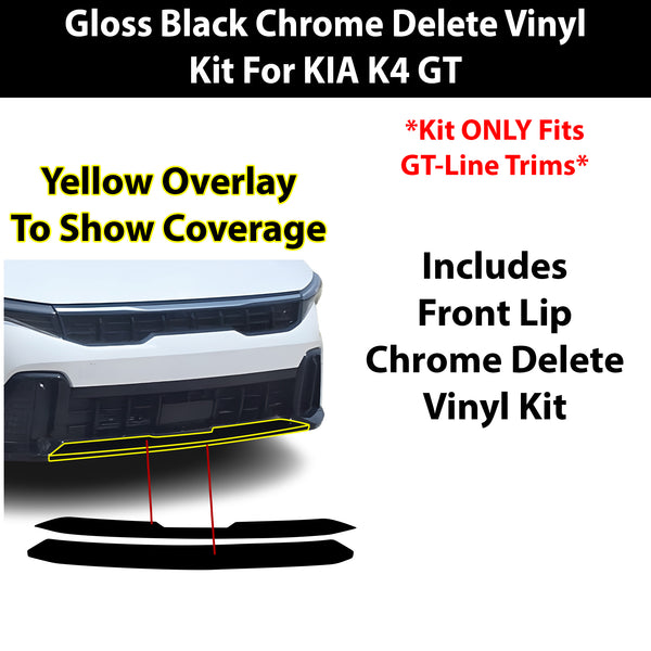Fits Kia K4 GT-Line 2024-2026 Vinyl Chrome Delete Grille Blackout Decal Stickers Overlay Film - Bogar Tech Designs