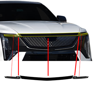 Fits Cadillac Escalade IQ 2025-2026 Vinyl Chrome Delete Grille Blackout Decal Stickers Overlay Film - Bogar Tech Designs