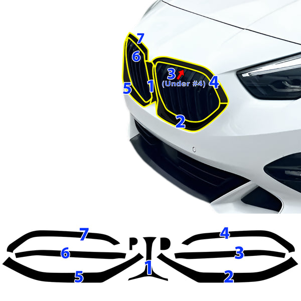 Fits BMW 2 Series 2020-2024 Vinyl Chrome Delete Grille Blackout Decal Stickers Overlay Film - Bogar Tech Designs