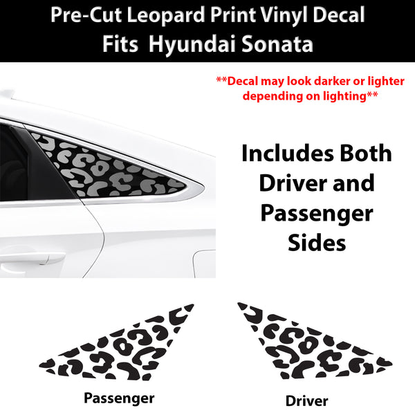 Fits Hyundai Sonata 2015-2017 Animal Leopard Cheetah Cow Window Vinyl Decal Stickers - Bogar Tech Designs