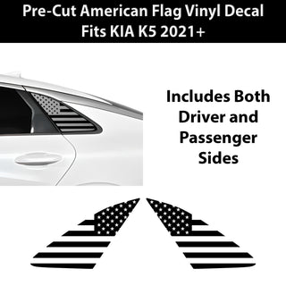 Fits Kia K5 2021-2026 Quarter Window American Flag Vinyl Decal Stickers - Bogar Tech Designs