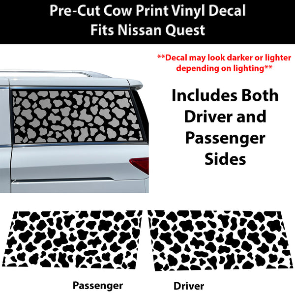 Fits Nissan Quest 2011-2017 Animal Leopard Cheetah Cow Window Vinyl Decal Stickers - Bogar Tech Designs