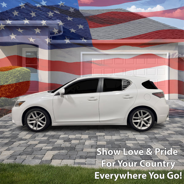 Fits Lexus CT200 2011-2018 Quarter Window American Flag Vinyl Decal Stickers - Bogar Tech Designs