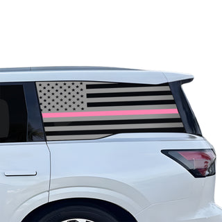 Fits Infiniti QX80 2025-2027 Quarter Window American Flag Vinyl Decal Stickers - Bogar Tech Designs
