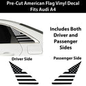 Fits Audi A4 2020-2025 Quarter Window American Flag Vinyl Decal Stickers - Bogar Tech Designs