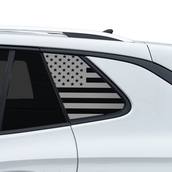 American Flag Quarter Window Decal for Volkswagen Tiguan 2025-2027 – Precut Matte Black Vinyl