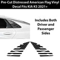 Fits Kia K5 2021-2026 Quarter Window American Flag Vinyl Decal Stickers - Bogar Tech Designs