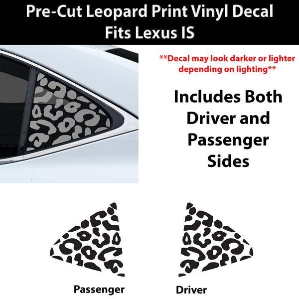 Fits Lexus IS 2017-2020 Animal Leopard Cheetah Cow Window Vinyl Decal Stickers - Bogar Tech Designs