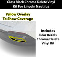 Fits Lincoln Nautilus 2024-2026 Vinyl Chrome Delete Grille Blackout Decal Stickers Overlay Film - Bogar Tech Designs