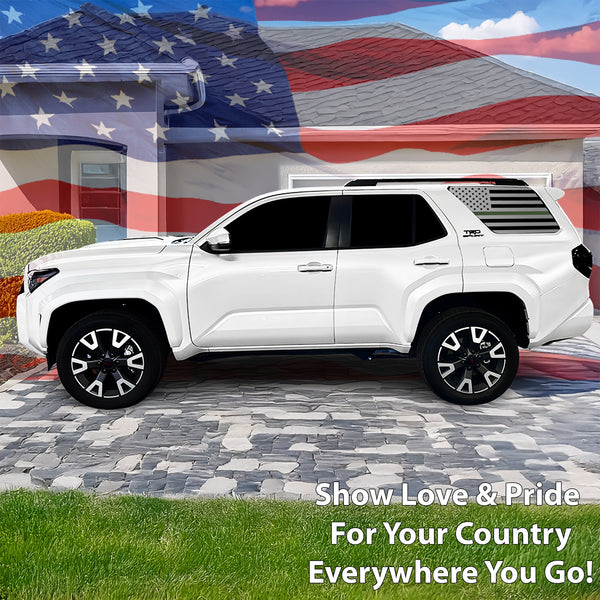 Fits Toyota 4Runner 2025-2026 Quarter Window American Flag Vinyl Decal Stickers - Bogar Tech Designs