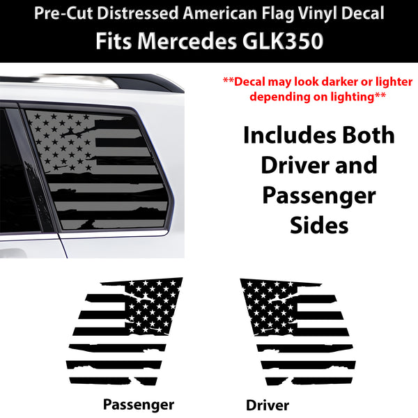 Fits Mercedes-Benz GLK 2010-2015 Quarter Window American Flag Vinyl Decal Stickers - Bogar Tech Designs