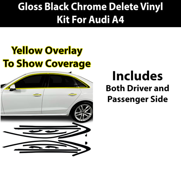 Fits Audi A4 2020-2025 Vinyl Chrome Delete Grille Blackout Decal Stickers Overlay Film - Bogar Tech Designs