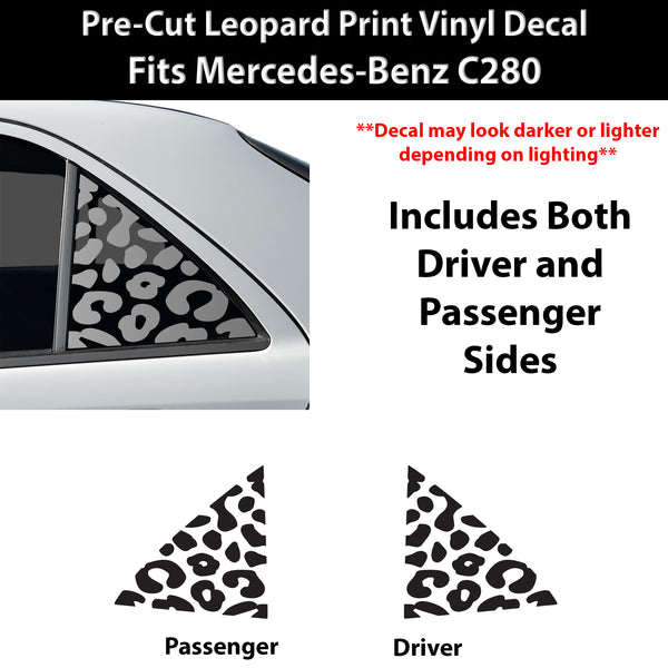 Fits Mercedes-Benz C280 1994-2000 Animal Leopard Cheetah Cow Window Vinyl Decal Stickers - Bogar Tech Designs