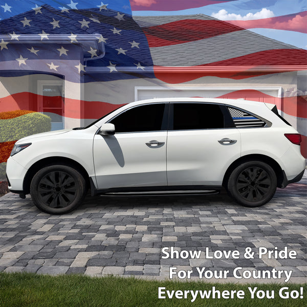 Fits Acura MDX 2014-2020 Quarter Window American Flag Vinyl Decal Stickers - Bogar Tech Designs