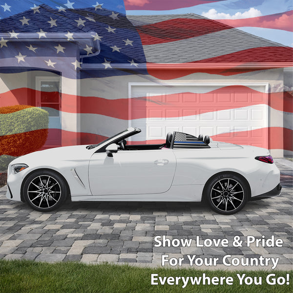 Fits Mercedes-Benz CLE Convertible 2024-2026 Quarter Window American Flag Vinyl Decal Stickers - Bogar Tech Designs