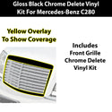 Fits Mercedes-Benz C280 1994-2000 Vinyl Chrome Delete Grille Blackout Decal Stickers Overlay Film - Bogar Tech Designs