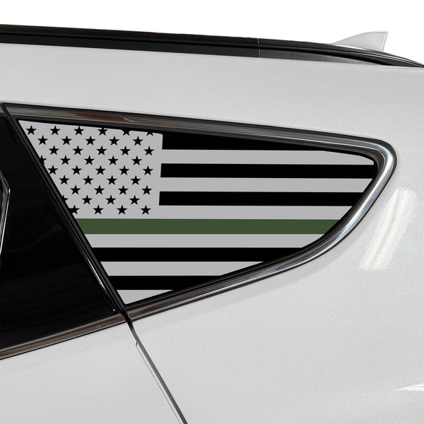 Fits Hyundai Santa Fe Sport 2013-2018 Quarter Window American Flag Vinyl Decal Stickers - Bogar Tech Designs