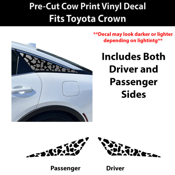 Fits Toyota Crown 2023-2026 Animal Leopard Cheetah Cow Window Vinyl Decal Stickers - Bogar Tech Designs