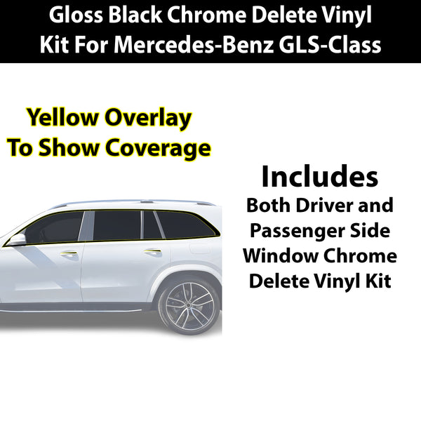 Fits Mercedes-Benz GLS 2024-2026 Vinyl Chrome Delete Grille Blackout Decal Stickers Overlay Film - Bogar Tech Designs