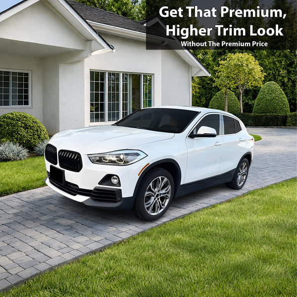 Fits BMW X2 2018-2023 Vinyl Chrome Delete Grille Blackout Decal Stickers Overlay Film - Bogar Tech Designs