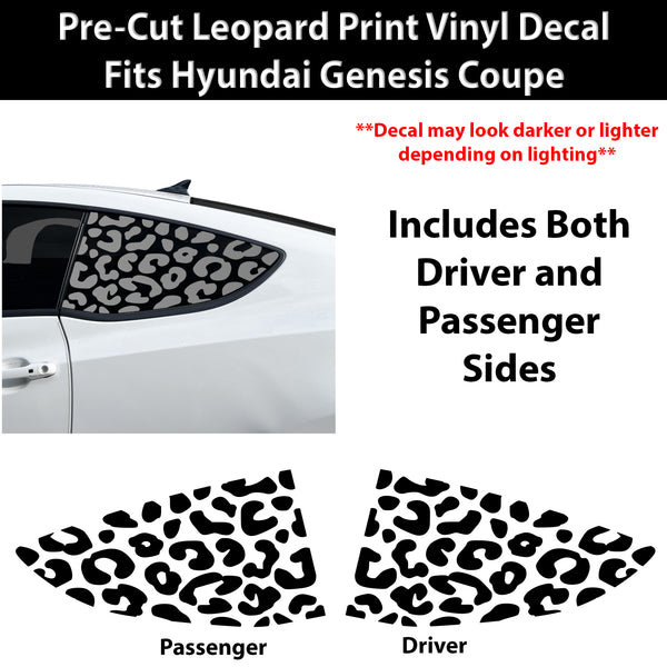 Fits Hyundai Genesis Coupe 2010-2016 Animal Leopard Cheetah Cow Window Vinyl Decal Stickers - Bogar Tech Designs