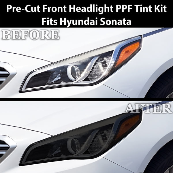 Fits Hyundai Sonata 2015-2017 Full Headlight Taillight Precut Smoked PPF Tint Kit Film Overlay  - Bogar Tech Designs