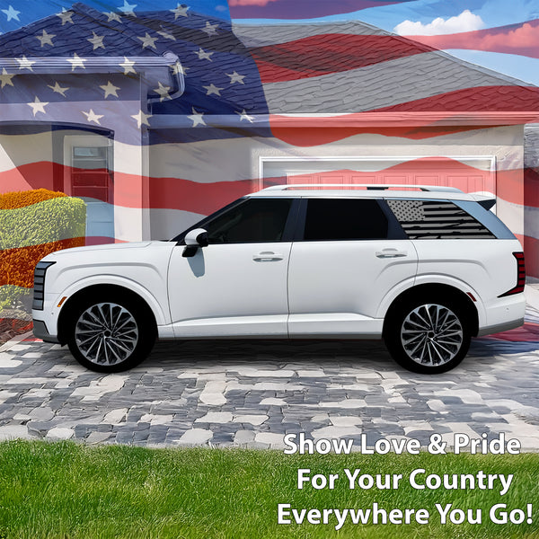Fits Hyundai Palisade 2026-2027 Quarter Window American Flag Vinyl Decal Stickers - Bogar Tech Designs