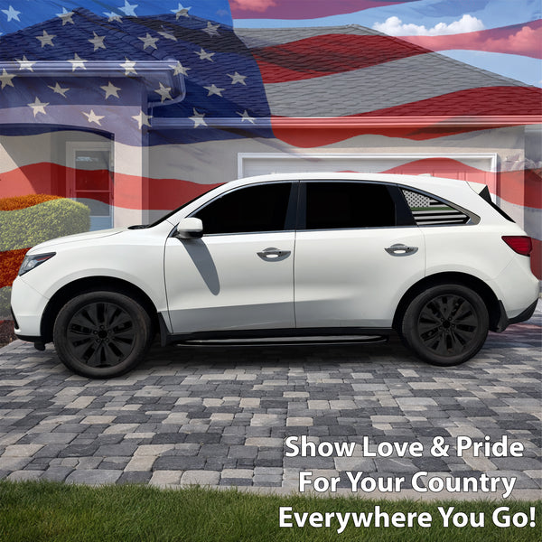Fits Acura MDX 2014-2020 Quarter Window American Flag Vinyl Decal Stickers - Bogar Tech Designs