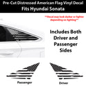 Fits Hyundai Sonata 2015-2017 Quarter Window American Flag Vinyl Decal Stickers - Bogar Tech Designs