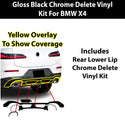 Fits BMW X4 2019-2025 Vinyl Chrome Delete Grille Blackout Decal Stickers Overlay Film - Bogar Tech Designs