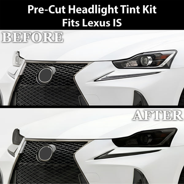 Fits Lexus IS 2017-2020 Full Headlight Taillight Precut Smoked PPF Tint Kit Film Overlay  - Bogar Tech Designs