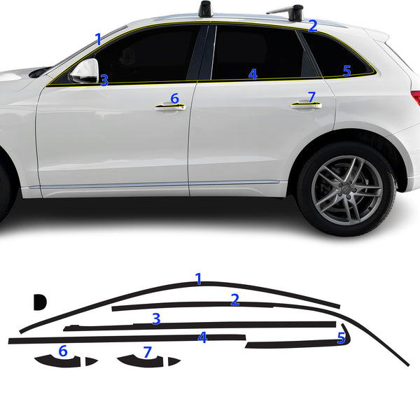 Fits Audi Q5 2013-2017 Vinyl Chrome Delete Grille Blackout Decal Stickers Overlay Film - Bogar Tech Designs