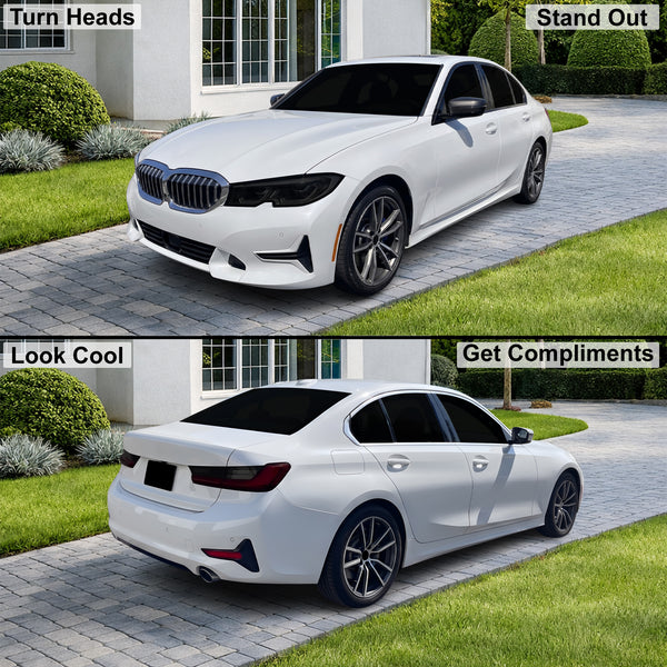 Fits BMW 3 Series 2019-2022 Full Headlight Taillight Precut Smoked PPF Tint Kit Film Overlay  - Bogar Tech Designs