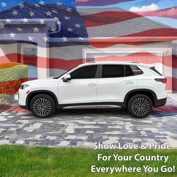 Fits Volkswagen Tiguan 2025-2027 Quarter Window American Flag Vinyl Decal Stickers - Bogar Tech Designs