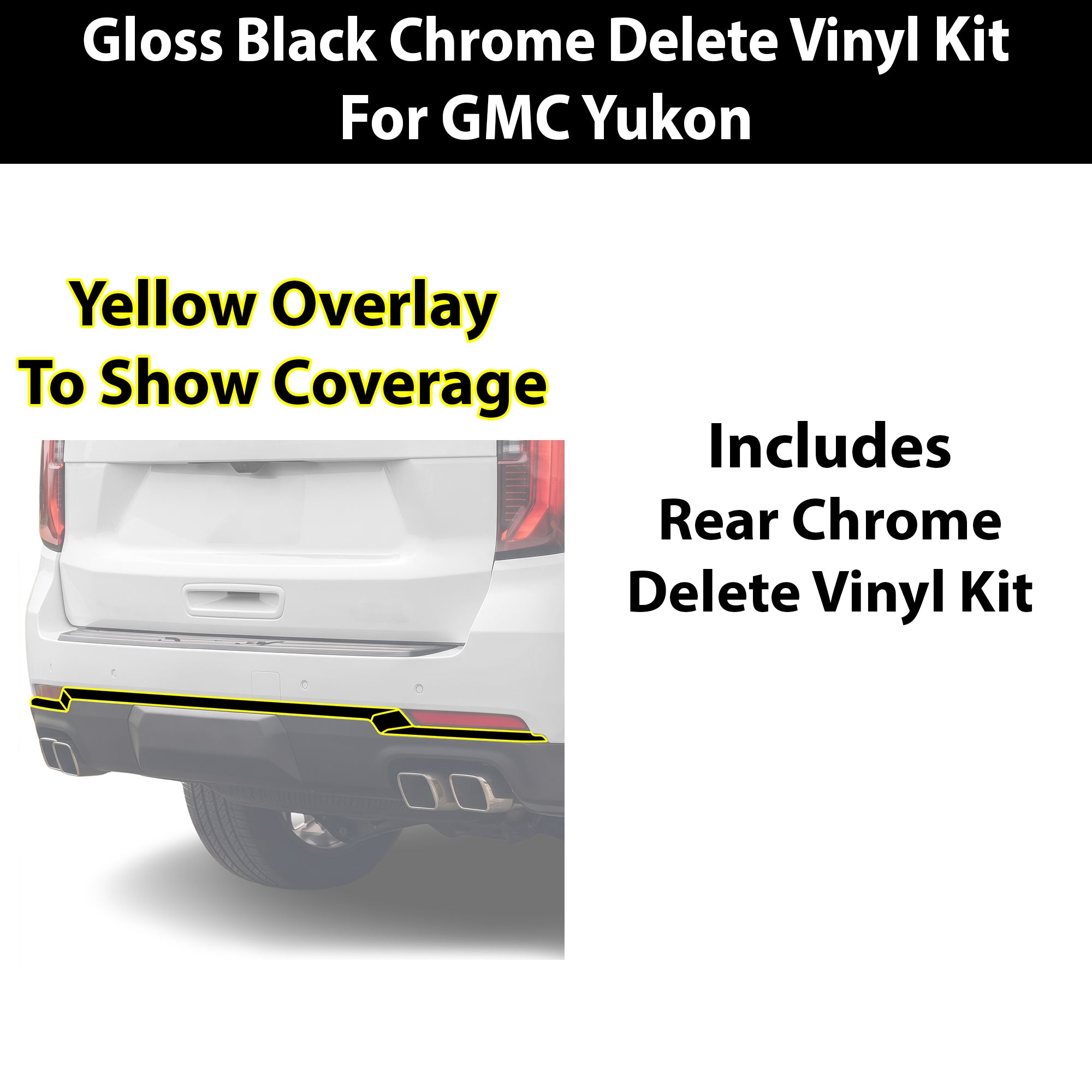 Fits GMC Yukon XL 2025-2026 Vinyl Chrome Delete Grille Blackout Decal Stickers Overlay Film - Bogar Tech Designs