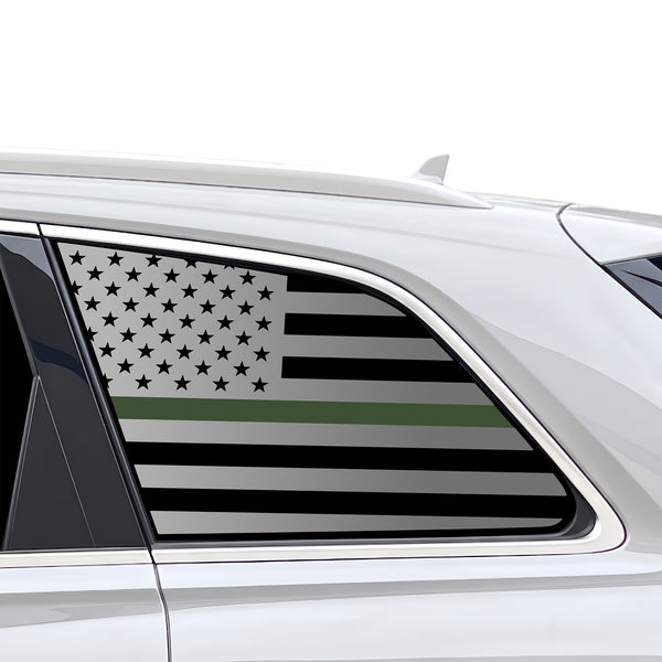 Fits Audi Q7 2017-2026 Quarter Window American Flag Vinyl Decal Stickers - Bogar Tech Designs
