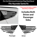 Fits Hyundai Santa Fe Sport 2013-2018 Quarter Window American Flag Vinyl Decal Stickers - Bogar Tech Designs