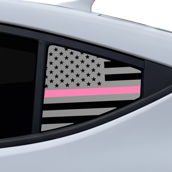 Fits Hyundai Elantra 2017-2018 Quarter Window American Flag Vinyl Decal Stickers - Bogar Tech Designs