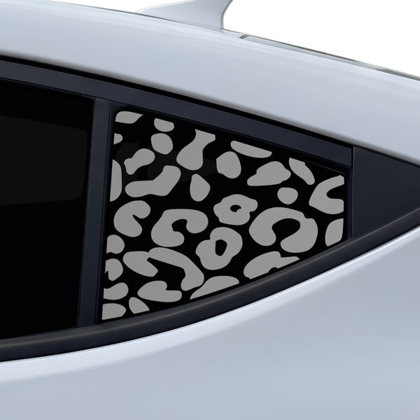 Fits Hyundai Elantra 2017-2018 Animal Leopard Cheetah Cow Window Vinyl Decal Stickers - Matte Black