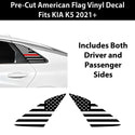 Fits Kia K5 2021-2026 Quarter Window American Flag Vinyl Decal Stickers - Bogar Tech Designs