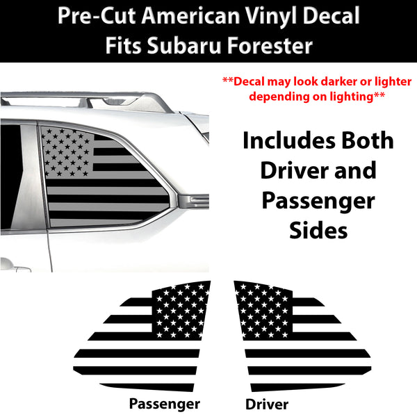 Fits Subaru Forester 2025-2027 Quarter Window American Flag Vinyl Decal Stickers - Bogar Tech Designs