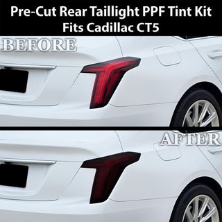 Fits Cadillac CT5 2020-2024 Full Headlight Taillight Precut Smoked PPF Tint Kit Film Overlay  - Bogar Tech Designs