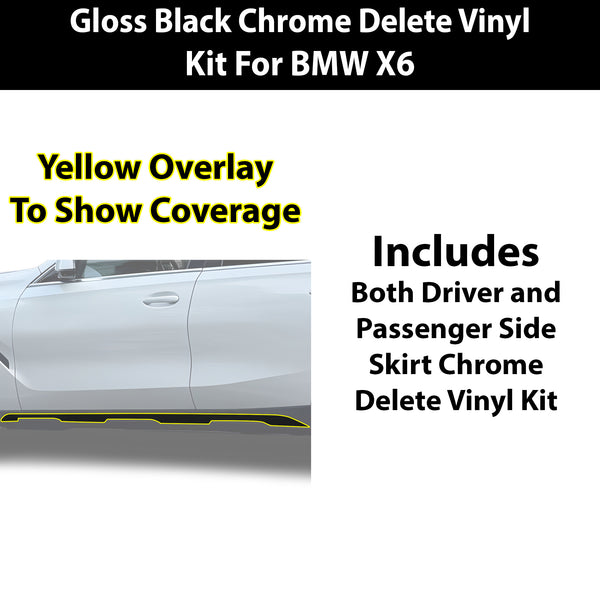 Fits BMW X6 2019-2023 Vinyl Chrome Delete Grille Blackout Decal Stickers Overlay Film - Bogar Tech Designs