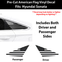 Fits Hyundai Sonata 2015-2017 Quarter Window American Flag Vinyl Decal Stickers - Bogar Tech Designs