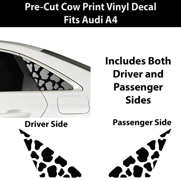 Fits Audi A4 2020-2025 Animal Leopard Cheetah Cow Window Vinyl Decal Stickers - Bogar Tech Designs